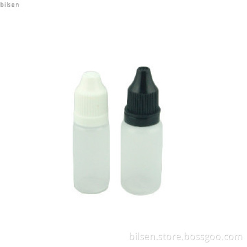 E cig plastic 10ml clear eliquid bottle with colourful cap